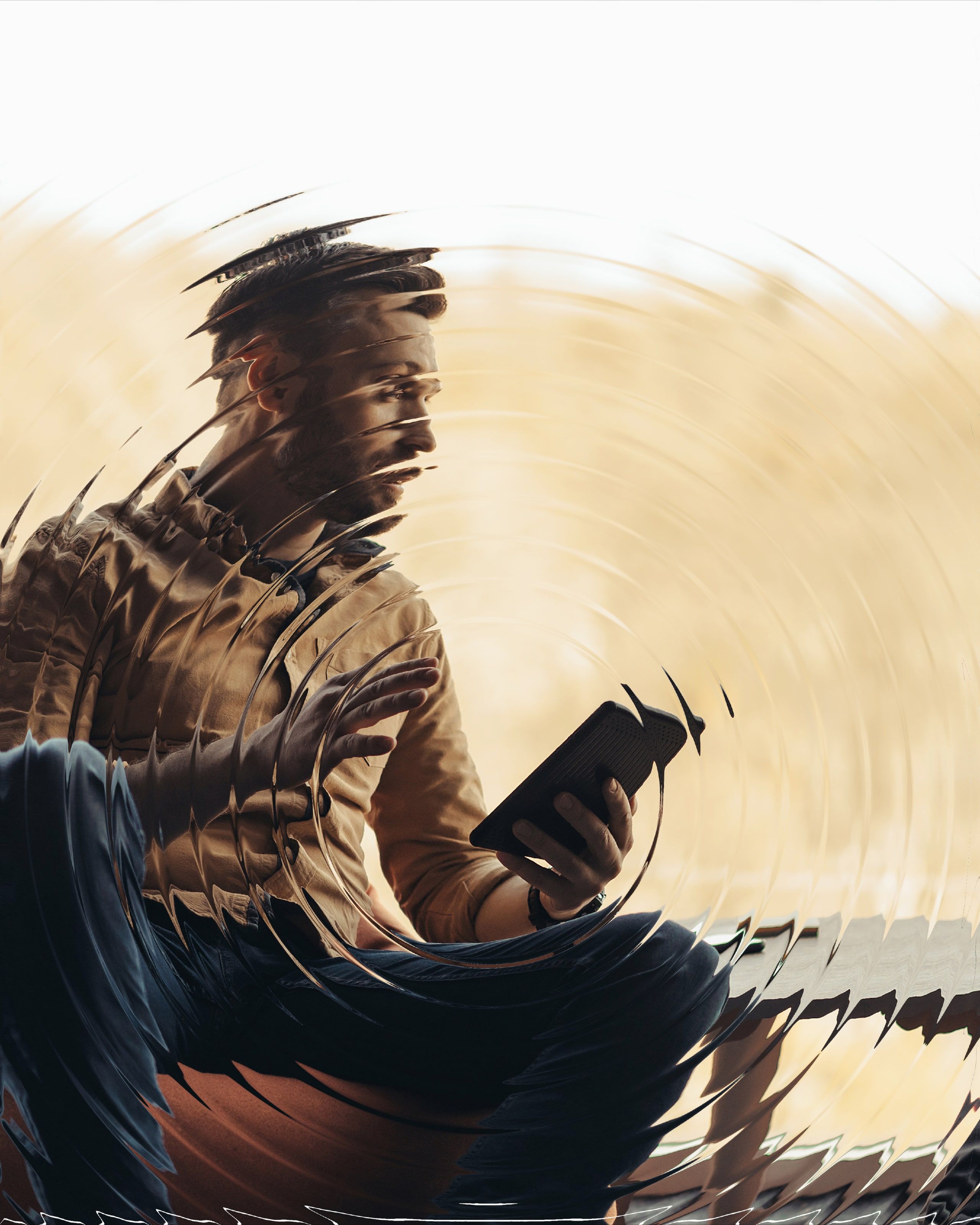Person facing a wall of ideas