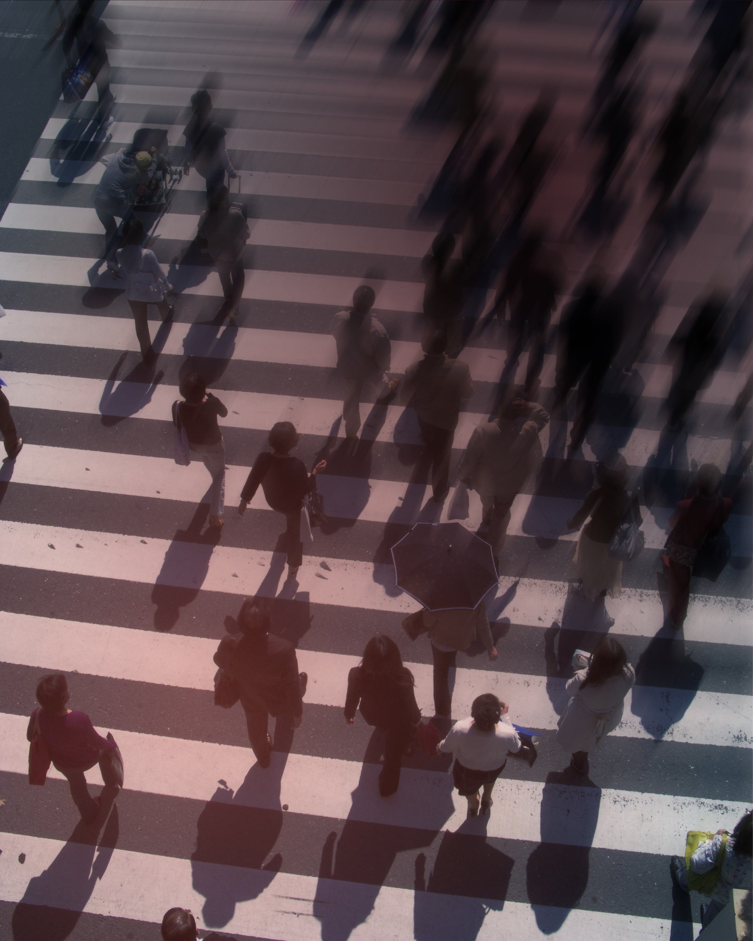 Pedestrian crossing seen from above